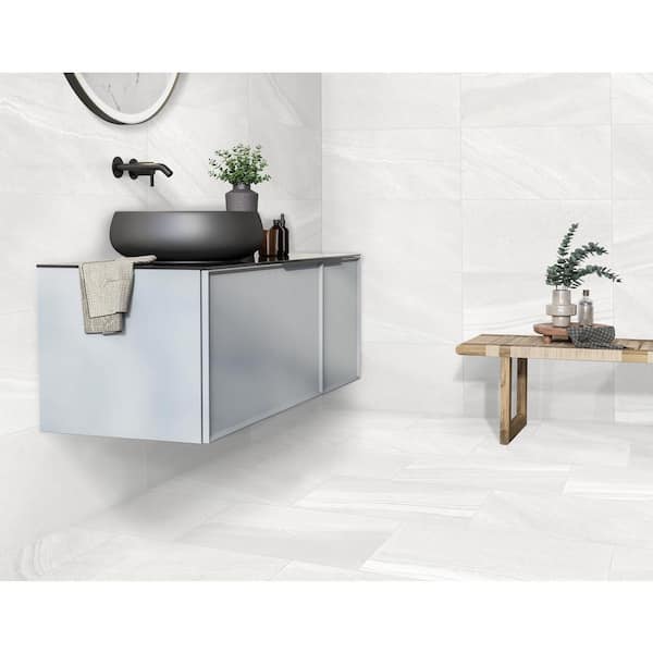 Seville White 12 in. x 24 in. Matte Porcelain Floor and Wall Tile (13.3 sq. ft./Case)