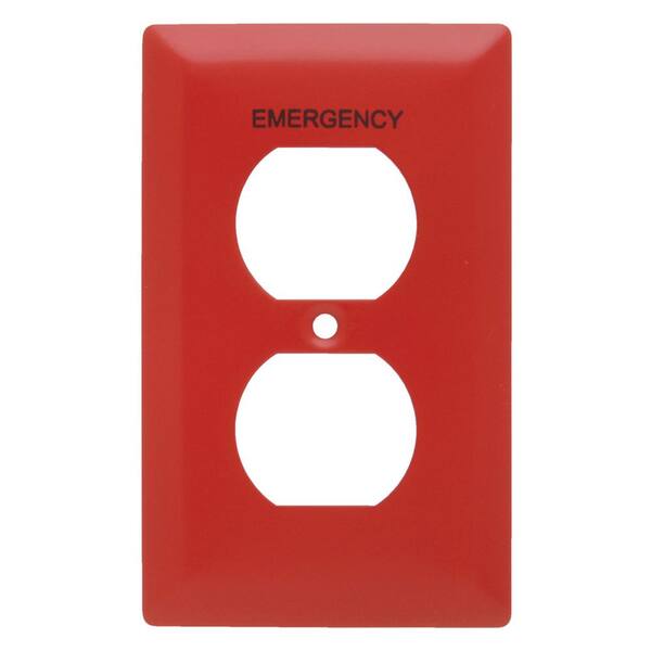 Legrand Pass & Seymour 302/304 S/S 1 Gang Duplex Wall Plate, Painted Red (1-Pack)