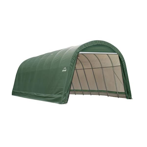 ShelterLogic ShelterCoat 15 ft. x 28 ft. Wind and Snow Rated Garage Round Green STD