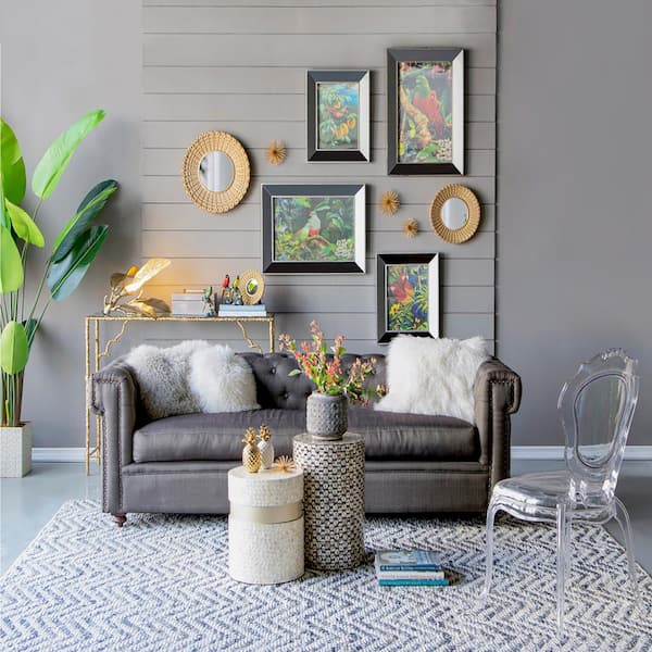 Unbranded 14 in. W x 14 in. H Contemporary Transitional Beaded Sunburst Mirror Round Accent Wall Mirror for Indoor Decor