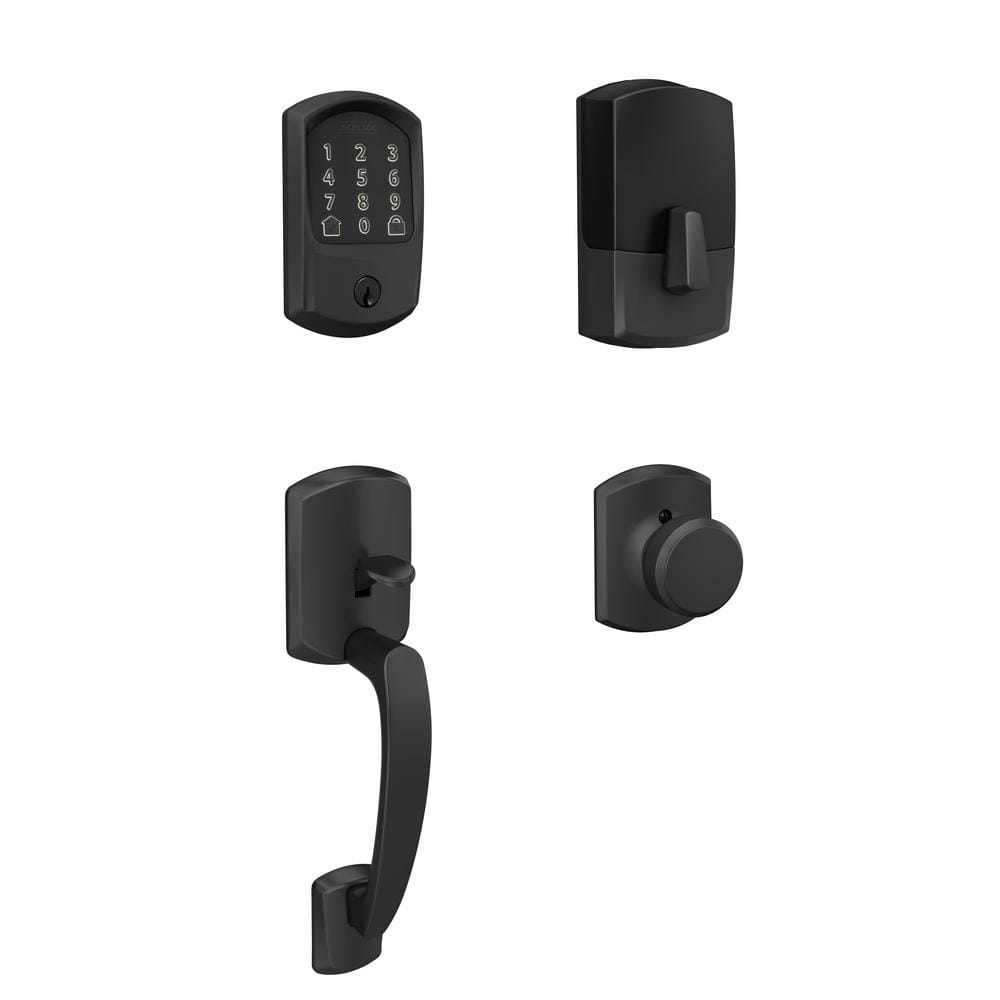 Greenwich Matte Black Encode Smart Wi-Fi Deadbolt with Alarm and Entry Door Handle with Bowery Knob and Greenwich Trim price history on PriceWatchPro