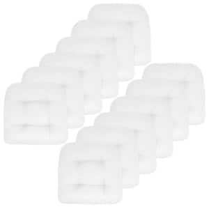 19 in. x 19 in. x 5 in. Solid Tufted Indoor/Outdoor Chair Cushion U-Shaped in White (12-Pack)