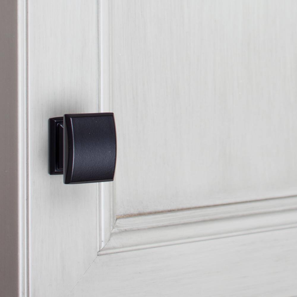 Matte Black Square Cabinet Knob with Mounting Hardware