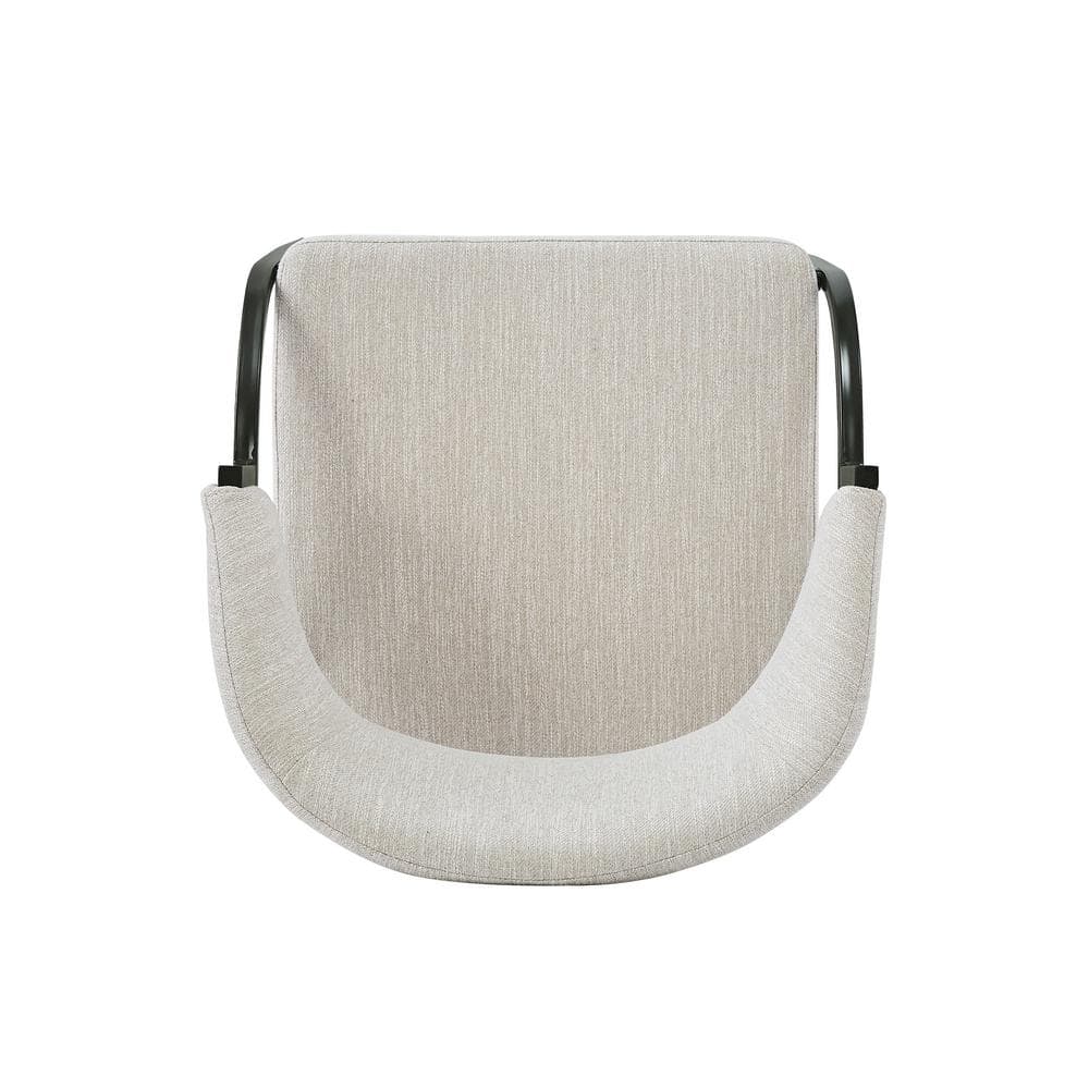 Outdoor Upholstered Dining Chairs with Metal Legs and Beige Cushion Guard (Set of 2) (no test)