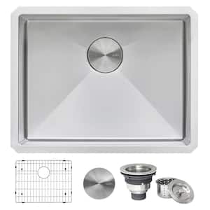 Tight Radius 23 in. x 18 in. 16-Gauge Stainless Steel Single Bowl Undermount Deep Laundry Utility Sink