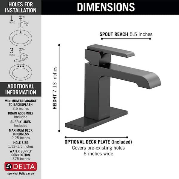 Delta Ara Single Hole Single-Handle Bathroom Faucet with Metal Pop