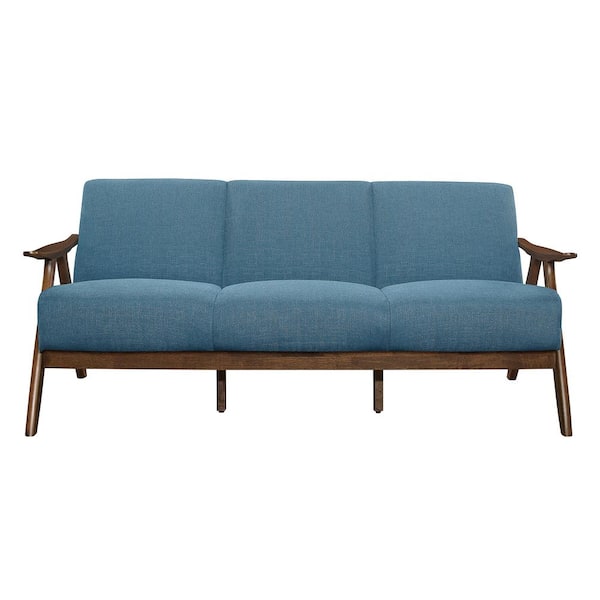 EVERGLADE HOME Ocala 73 in. Slope Arm Polyester Straight in Blue