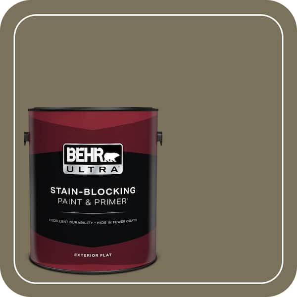 BEHR ULTRA 1 gal. #380F-7 Crocodile Flat Exterior Paint & Primer
