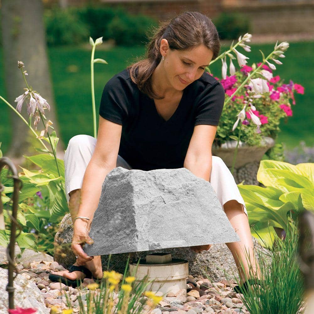 Gray Fieldstone Artificial Rock Cover for Electrical Outlets