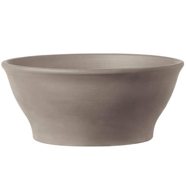 Graphite BOWL 12.37 in L x 12.37 in W x 5.4 in H Gray Indoor/Outdoor Clay Planter