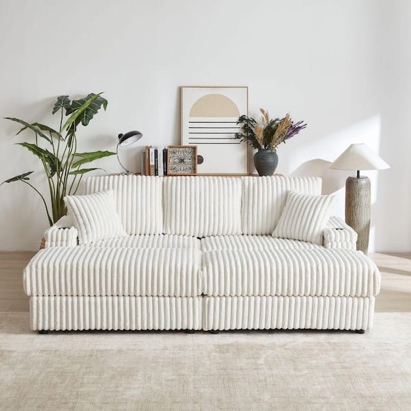 Z-joyee 62.6 in. Square Arm Velvet Mid-Century Modern Straight