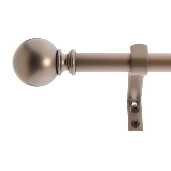 Decopolitan 5/8" Classic Ball Curtain Rod 48-86" Dark Bronze