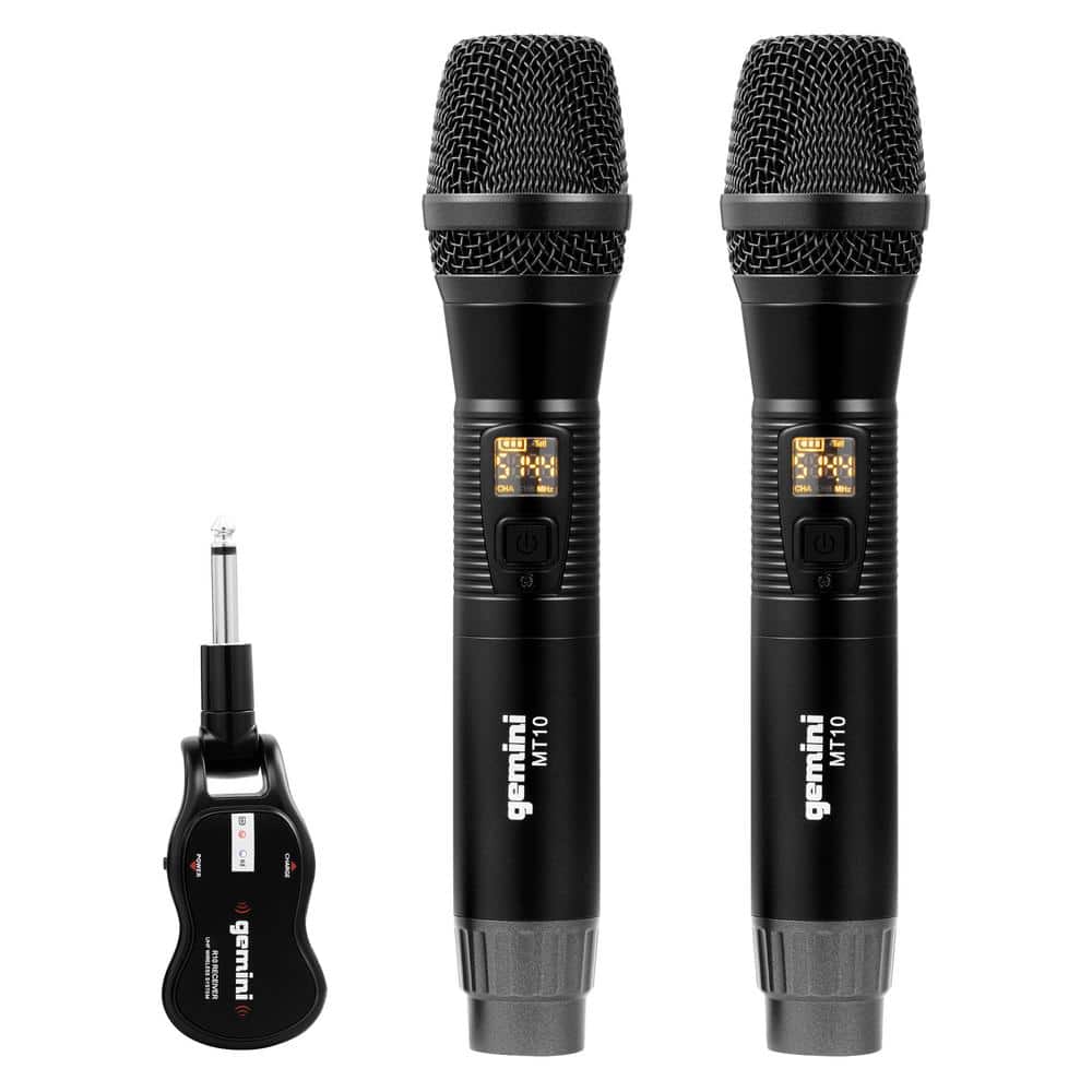 Gemini UHF Dual Wireless Microphone System GMU-M200 - The Home Depot