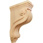 3-7/8 in. x 8 in. x 13 in. Red Oak Boston Traditional Scroll Corbel