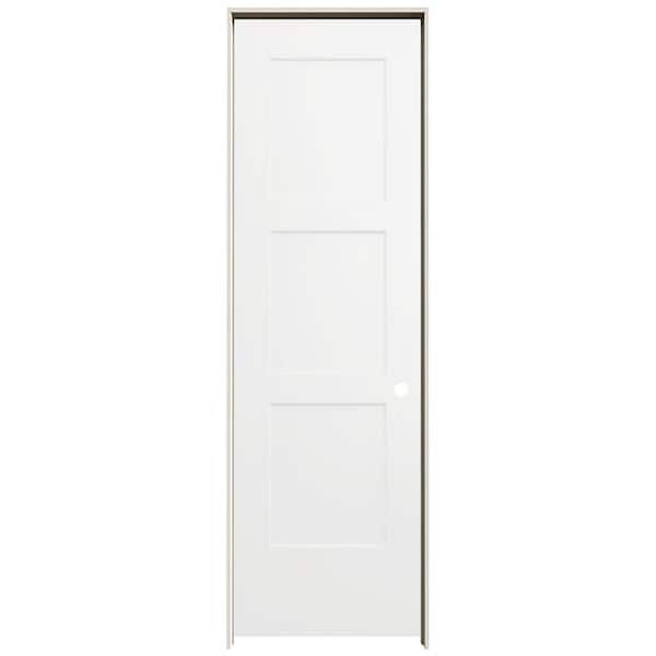 JELD-WEN 24 in. x 80 in. Birkdale White Paint Left-Hand Smooth Solid Core Molded Composite Single Prehung Interior Door