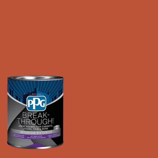 Break-Through! 1 qt. PPG1194-7 Orange Vermillion Semi-Gloss Door, Trim & Cabinet Paint