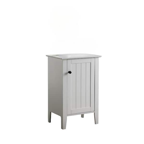 Signature Home SignatureHome Carolin White Finish 24 in. H Storage Cabinet with 2 Shelves. Dimension (16Lx12Wx24H)