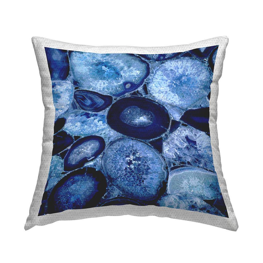 Blue Agate Crystal Minerals Blue Square Outdoor Throw Pillow price history on PriceWatchPro