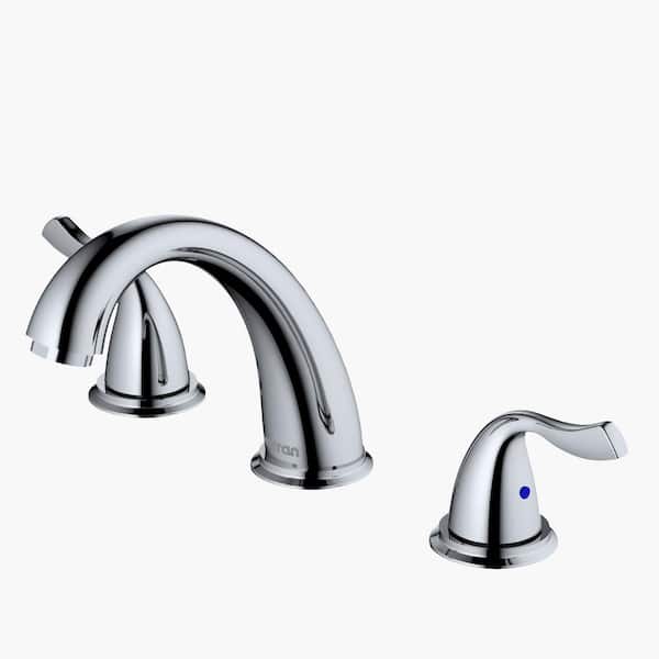 Karran Fulham 8 in. Widespread 2-Handle Bathroom Faucet with Matching Pop-Up Drain in Chrome