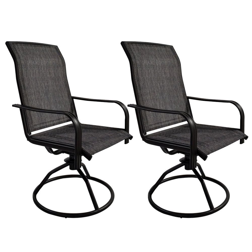 2-Pack Gray Sling Outdoor Swivel Rocking Dining Chairs with Clean Design price history on PriceWatchPro