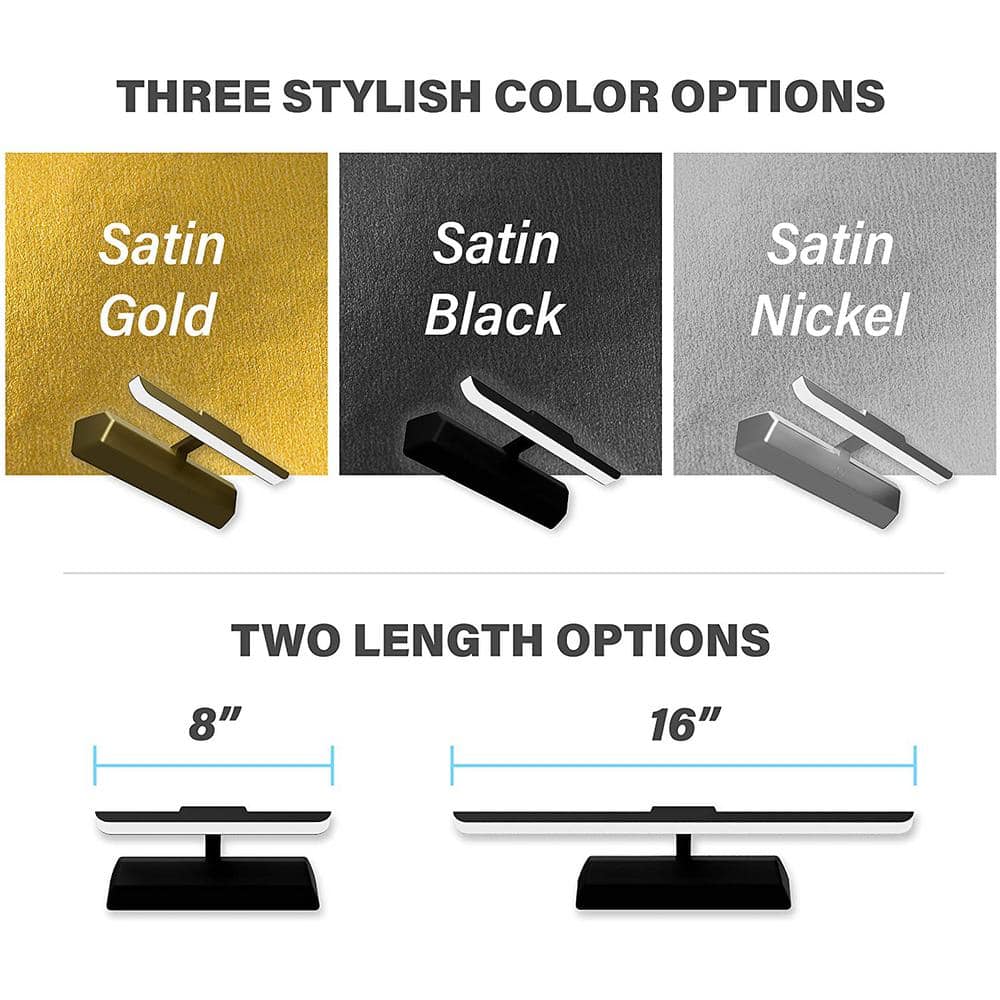 16-Inch Satin Black LED Picture Light with Remote Control
