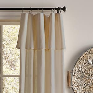Drop Cloth Linen Solid Cotton 50 in. W x 108 in. L Light Filtering Single Ring Top Panel Valance