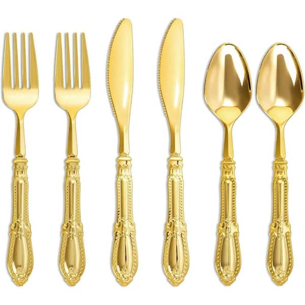 Gold Disposable Plastic Forks and Sporks (300 Per Case)