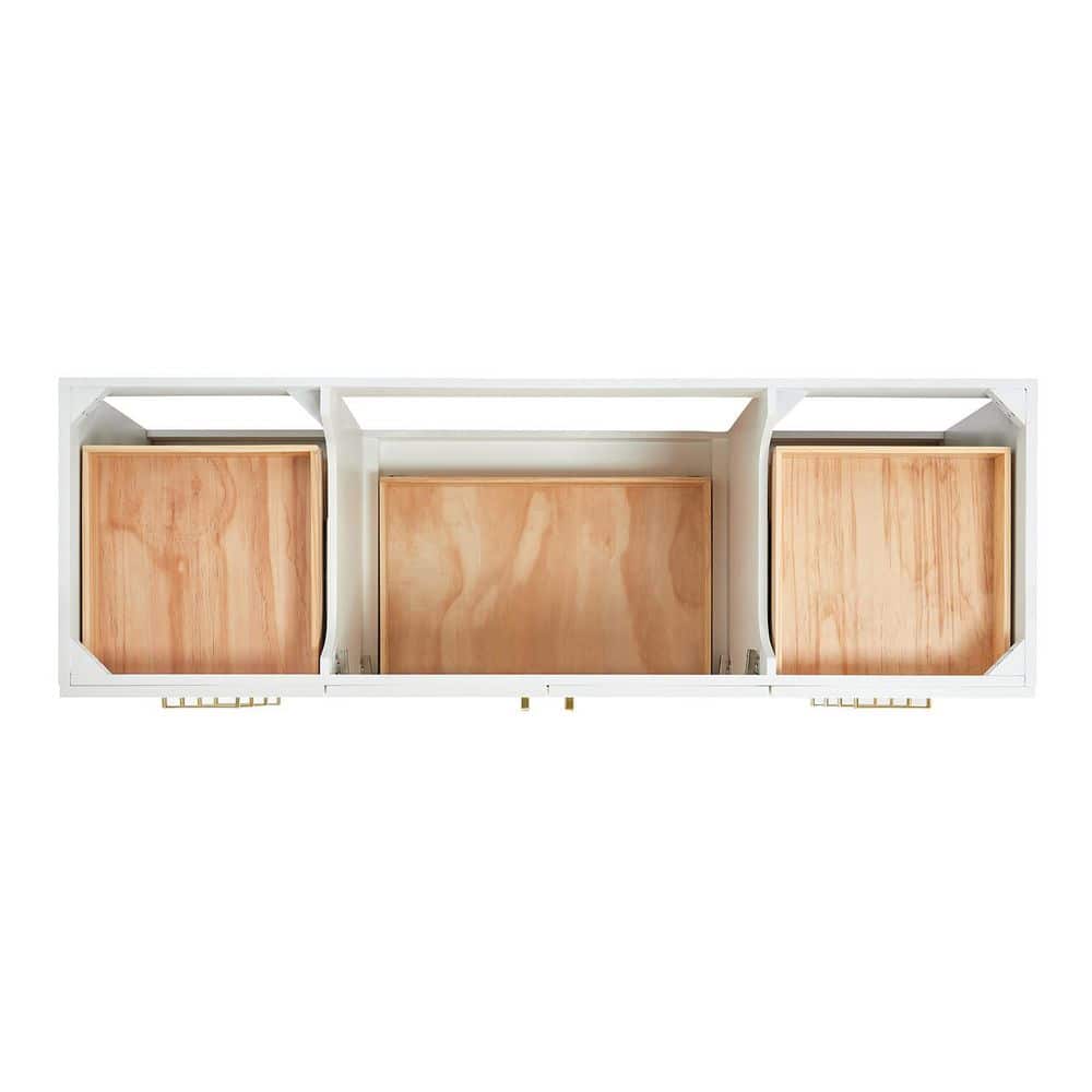 Taylor 66" White Freestanding Single Basin Vanity with Gold Hardware