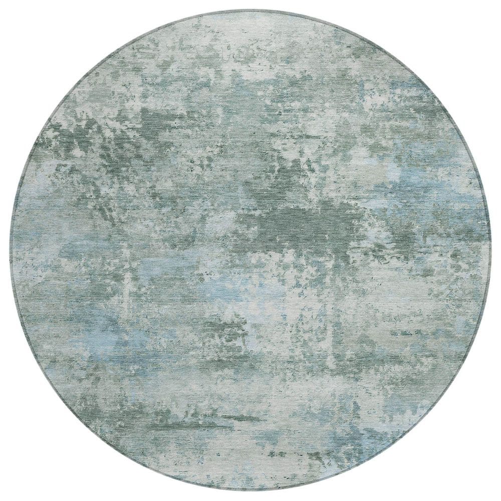 Chantille Machine Washable Indoor/Outdoor Abstract ACN2370 Sage 8 ft. x 8 ft. Round Rug price history on PriceWatchPro