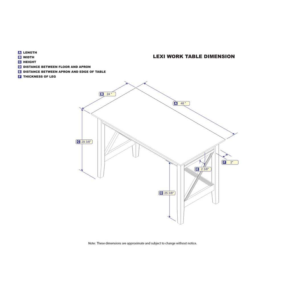 Crossed Design Solid Hardwood White Writing Desk with Drawer
