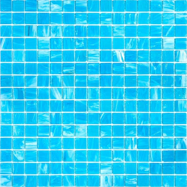 Apollo Tile Celestial Glossy Arctic Blue 12 in. x 12 in. Glass Mosaic Wall and Floor Tile (20 sq. ft./case) (20-pack)