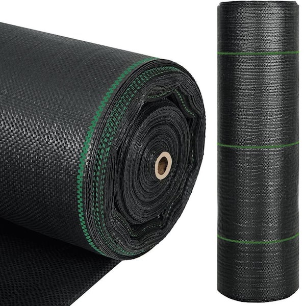 ATENGNES 5 ft. x 250 ft. Black 5 oz. Heavy-Duty WeedBlock Landscape Fabric Pro Commercial Matrix Grid Weed Barrier