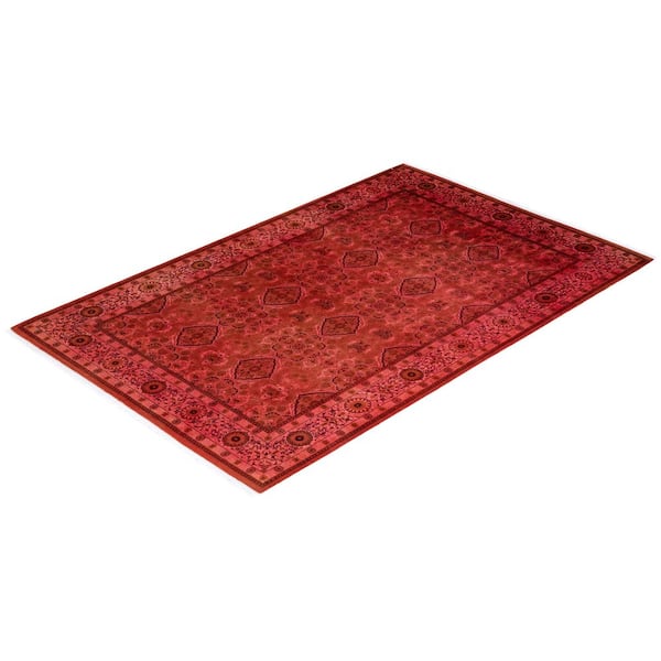 Overdyed Brown 6 ft 2 in x 9 ft 6 in Wool Indoor Area Rug
