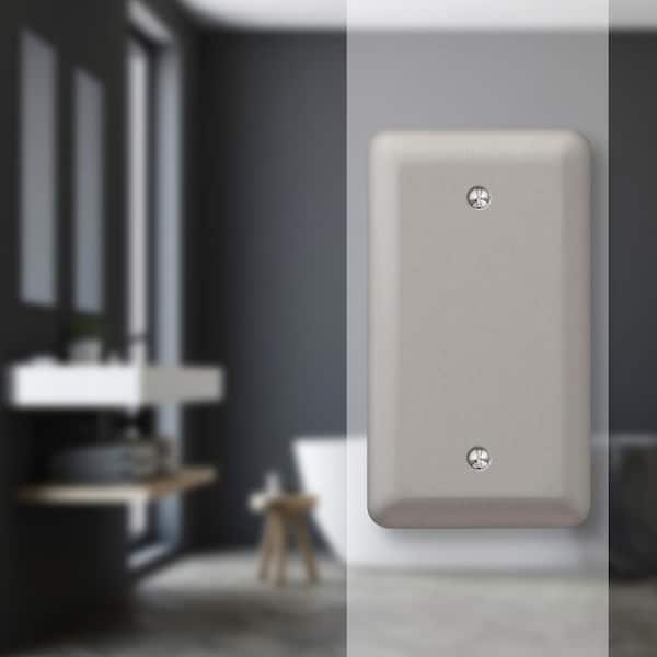 Declan 1 Gang Blank Steel Wall Plate - Pewter