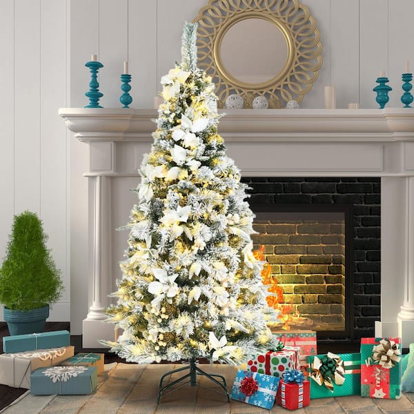 5 pre lit white christmas tree