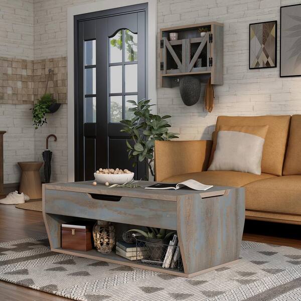 Blue lift store top coffee table