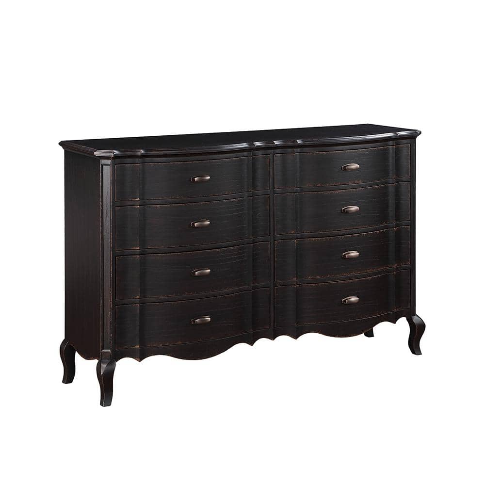 Acme Furniture Chelmsford Black Antique Finish 8 Drawers 19 in. Wide Dresser
