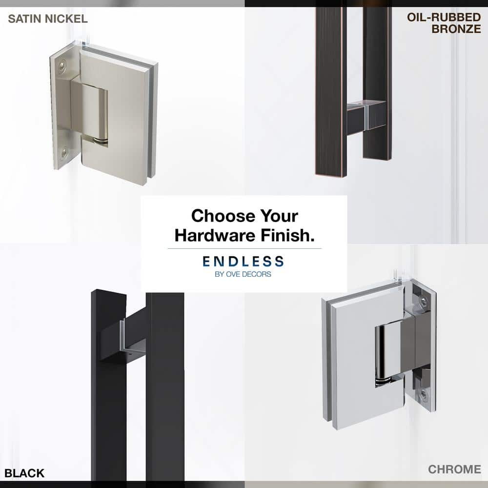 Endless Tampa-Pro 32'' Satin Nickel Frameless Shower Kit
