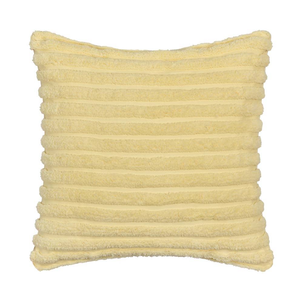 Darcy Yellow Polyester Solid 20 in. Square Decorative Throw Pillow 20 in. L