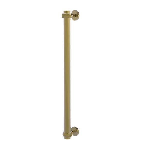 Allied Brass 18 in. Center-to-Center Refrigerator Pull with Twisted Aents in Unlacquered Brass