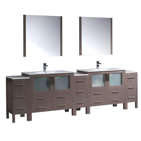 Bathroom Vanity Corner Unit | Oak Sink Cabinet | Ceramic Basin Tap & Plug  Option