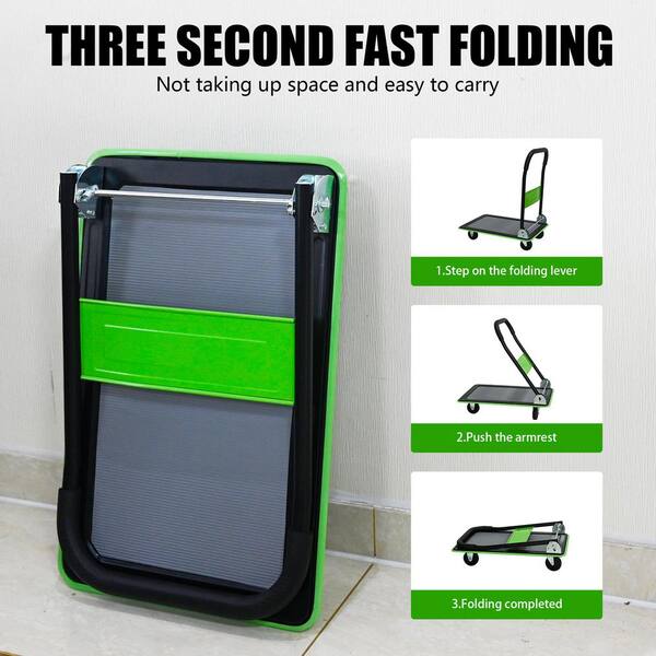 Runesay Heavy Duty Foldable 28.7 in. W Serving Tray Moving