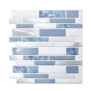 Blue 12 in. x 12 in. Peel and Stick Vinyl Backsplash Self Adhesive Wall Tile for Kitchen (10-Pack, 10 sq. ft./Case)