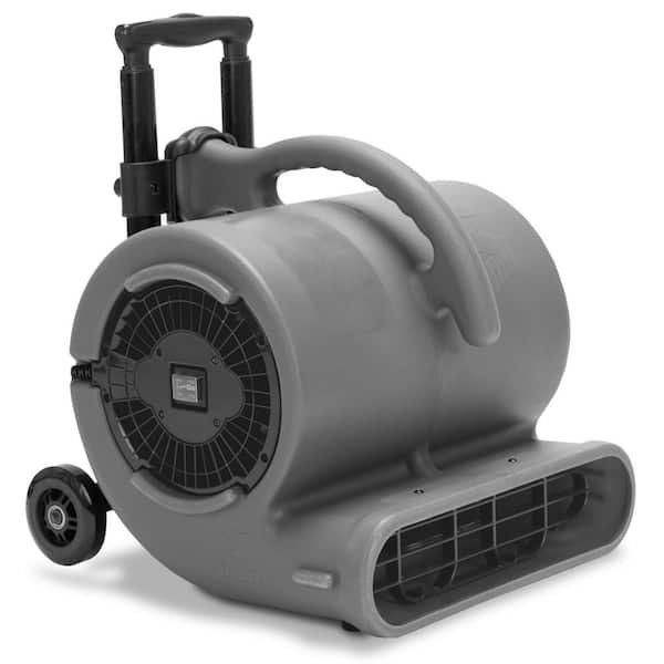 B-Air 1/2 HP Air Mover for Janitorial Water Damage Restoration Stackable Carpet Dryer Floor Blower Fan with Handle Grey