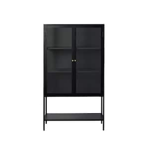 Maile Black Metal 35.5 in. Sideboard with Open Shelf