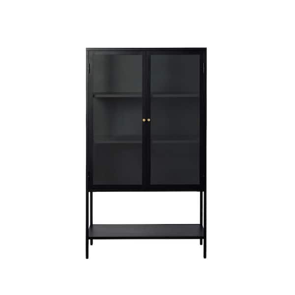 Unbranded Maile Black Metal 35.5 in. Sideboard with Open Shelf