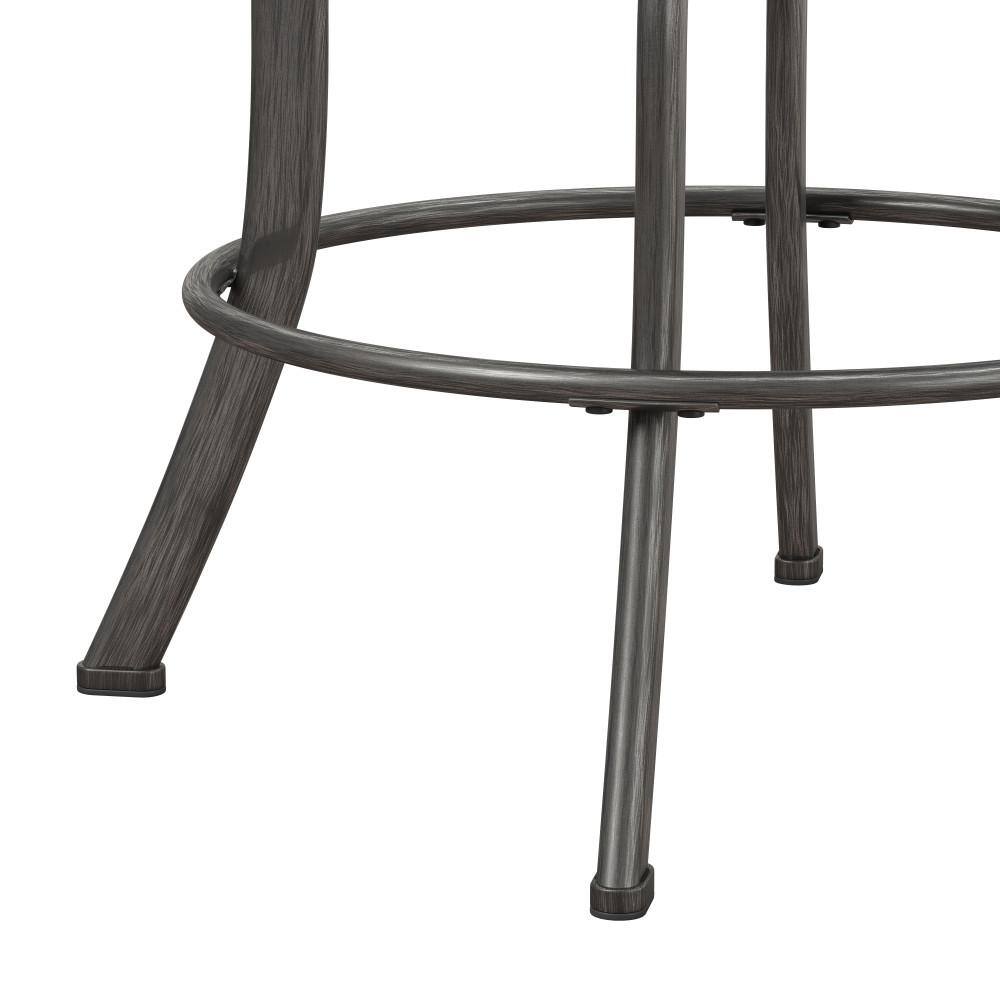 Pewter Gray Metal Swivel Saddle-Style Counter Stool