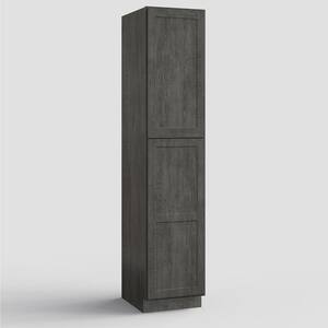 18 in. W x 24 in. D x 96 in. H in Shaker Charcoal Plywood Ready to Assemble Floor Wall Pantry Kitchen Cabinet