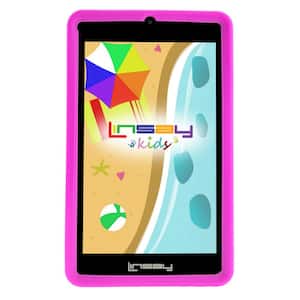 7 in. 2GB RAM 16GB Android10 Quad Core Tablet with Pink Kids Defender Case