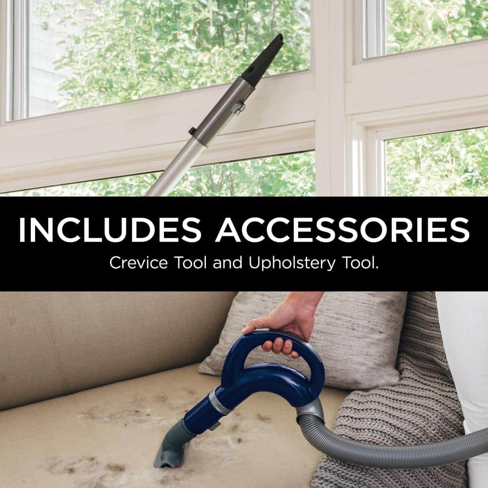 Blue Bagless Upright Vacuum with HEPA Filter for Pets